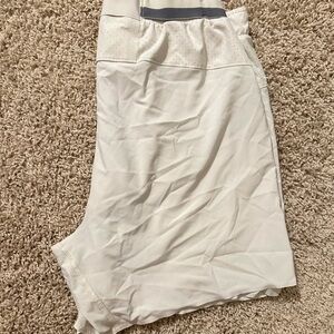 White lululemon surge shorts